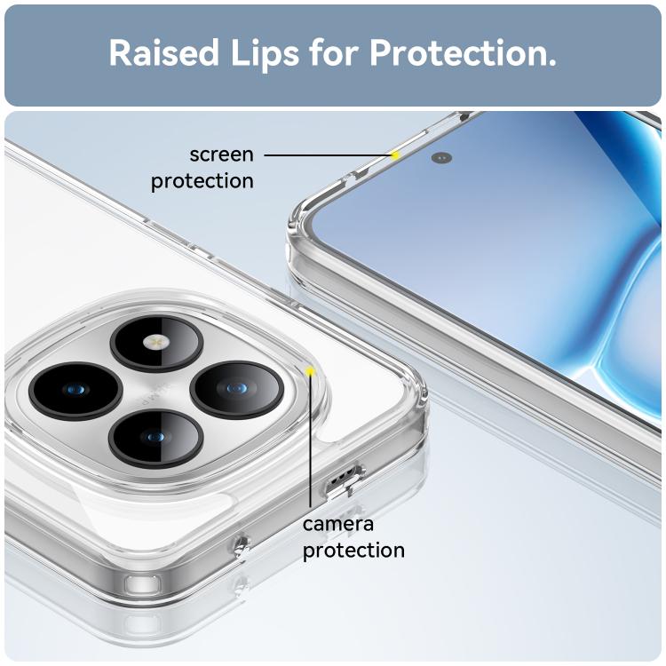 For Redmi Note 15 Pro+ 5G Global 163.3mm WANLONFENG Electroplated Buttons TPU Acrylic Phone Case with Screen Protector