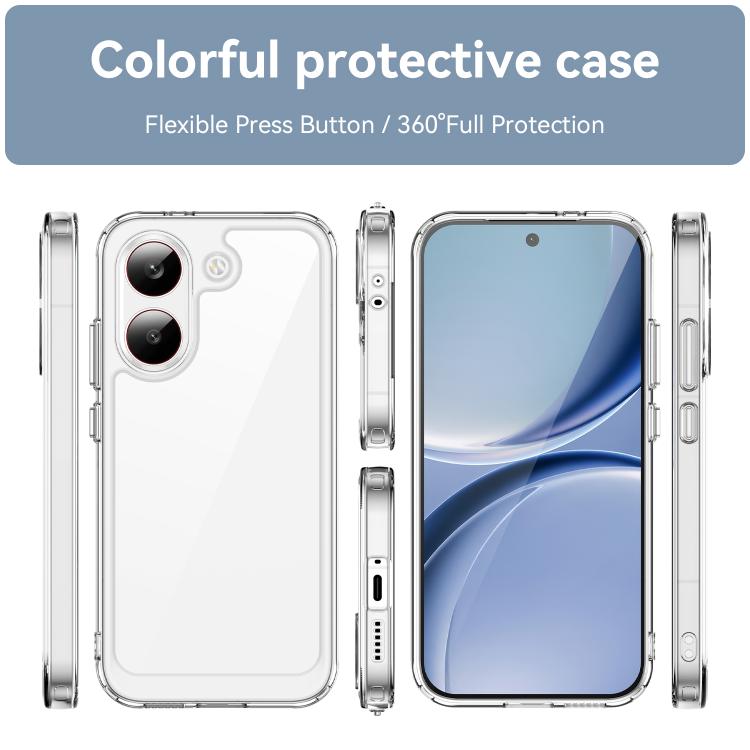 For Redmi Turbo 5 / Poco X8 Pro 5G WANLONFENG Electroplated Buttons TPU Acrylic Phone Case with Screen Protector
