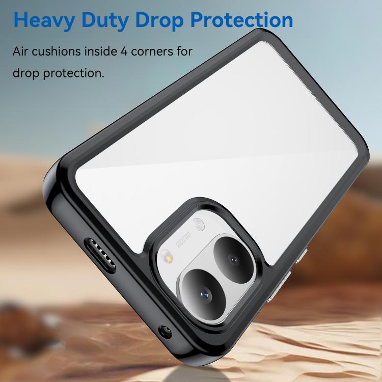For Redmi Turbo 5 Max / Poco X8 Pro Max 5G WANLONFENG Electroplated Buttons TPU Acrylic Phone Case with Screen Protector