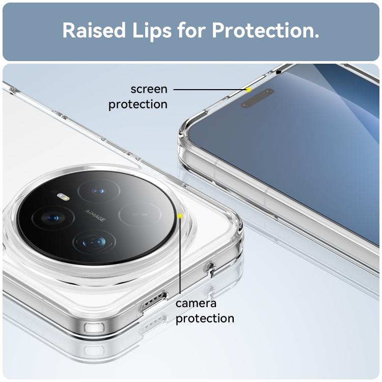For Honor Magic8 Pro WANLONFENG Electroplated Buttons TPU Acrylic Phone Case with Screen Protector
