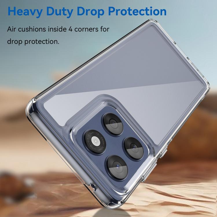 For Motorola Edge 60 Pro 5G WANLONFENG Electroplated Buttons TPU Acrylic Phone Case with Screen Protector