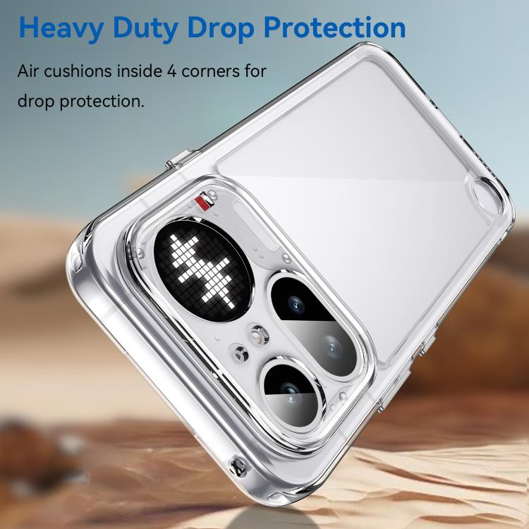 For Nothing Phone 4a Pro WANLONFENG Electroplated Buttons TPU Acrylic Phone Case with Screen Protector