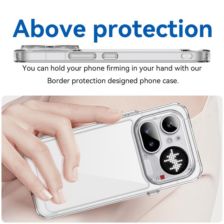 For Nothing Phone 4a Pro WANLONFENG Electroplated Buttons TPU Acrylic Phone Case with Screen Protector