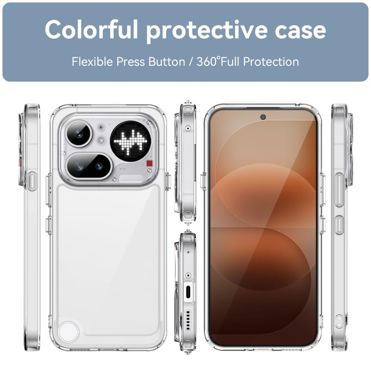 For Nothing Phone 4a Pro WANLONFENG Electroplated Buttons TPU Acrylic Phone Case with Screen Protector
