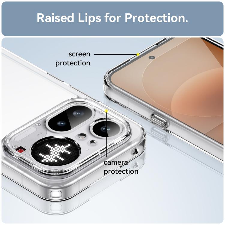 For Nothing Phone 4a Pro WANLONFENG Electroplated Buttons TPU Acrylic Phone Case with Screen Protector