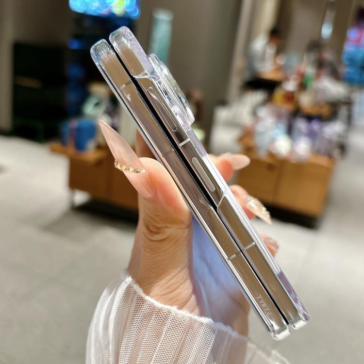 For Huawei Pura X Max Clear PC Magnetic Ring Hinge Phone Case - Transparent