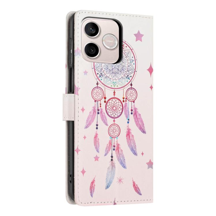 For Honor 600 Lite Global Colorful Painting Vegan Leather Phone Case with Lanyard