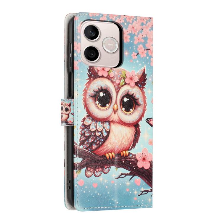 For Honor 600 Lite Global Colorful Painting Vegan Leather Phone Case with Lanyard