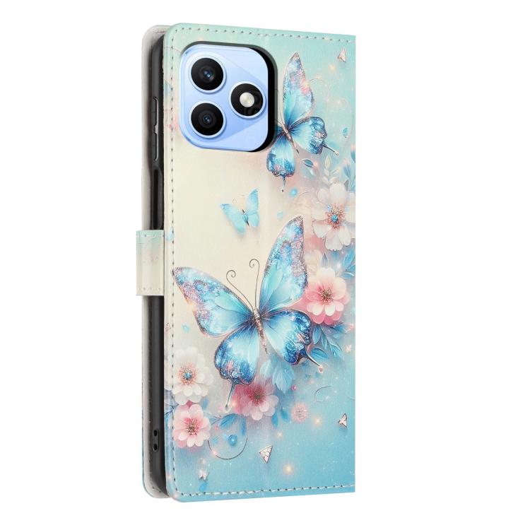 For Honor X8d 4G Colorful Painting Vegan Leather Phone Case with Lanyard