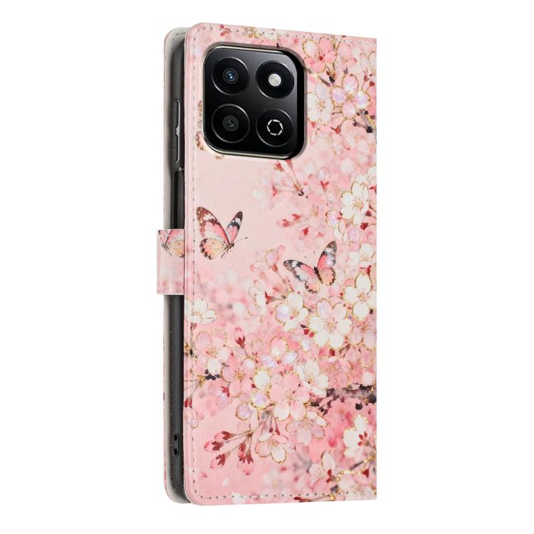 For Honor X6b 5G Colorful Painting Vegan Leather Phone Case with Lanyard