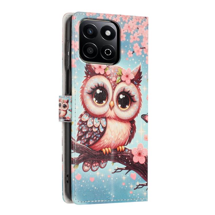 For Honor X6b 5G Colorful Painting Vegan Leather Phone Case with Lanyard