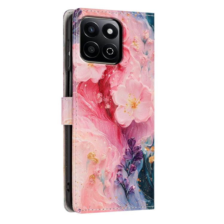 For Honor X6b 5G Colorful Painting Vegan Leather Phone Case with Lanyard