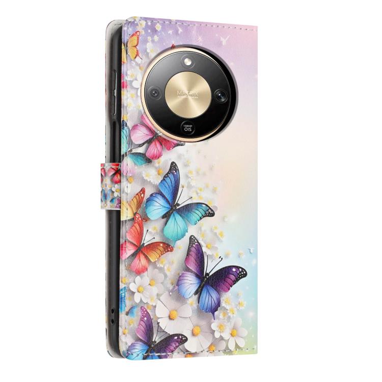 For Honor X9d 5G Colorful Painting Vegan Leather Phone Case with Lanyard