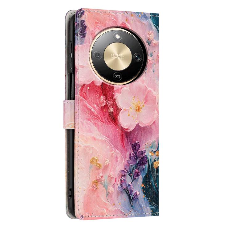 For Honor X9d 5G Colorful Painting Vegan Leather Phone Case with Lanyard