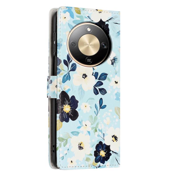 For Honor X9d 5G Colorful Painting Vegan Leather Phone Case with Lanyard