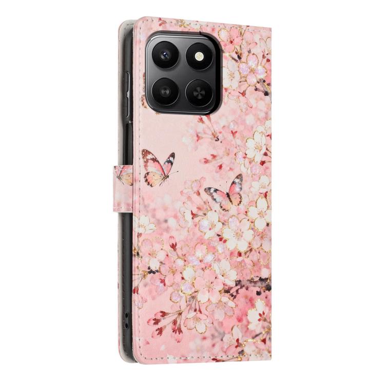 For Honor 400 Smart 5G / X7d 5G Colorful Painting Vegan Leather Phone Case with Lanyard
