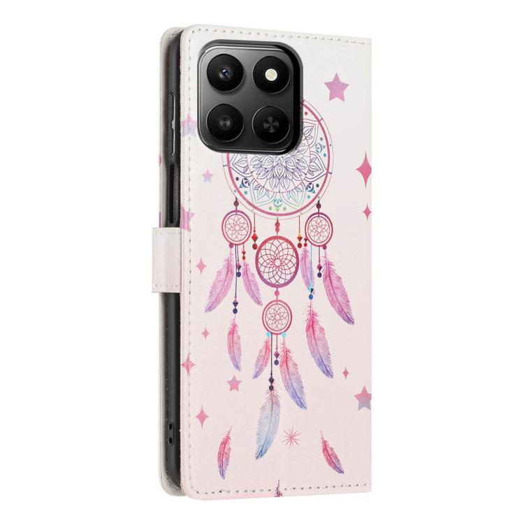 For Honor 400 Smart 5G / X7d 5G Colorful Painting Vegan Leather Phone Case with Lanyard