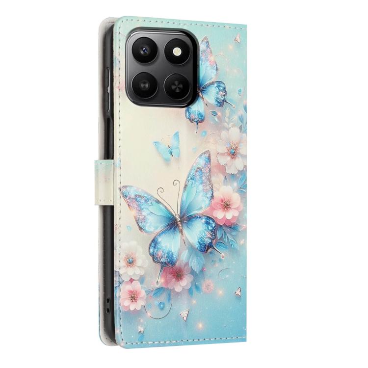 For Honor 400 Smart 5G / X7d 5G Colorful Painting Vegan Leather Phone Case with Lanyard