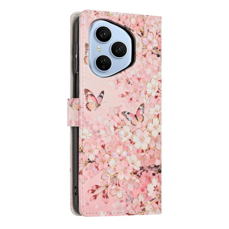 For Honor 400 Pro Global 160.8mm Colorful Painting Vegan Leather Phone Case with Lanyard
