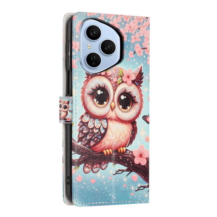 For Honor 400 Pro Global 160.8mm Colorful Painting Vegan Leather Phone Case with Lanyard