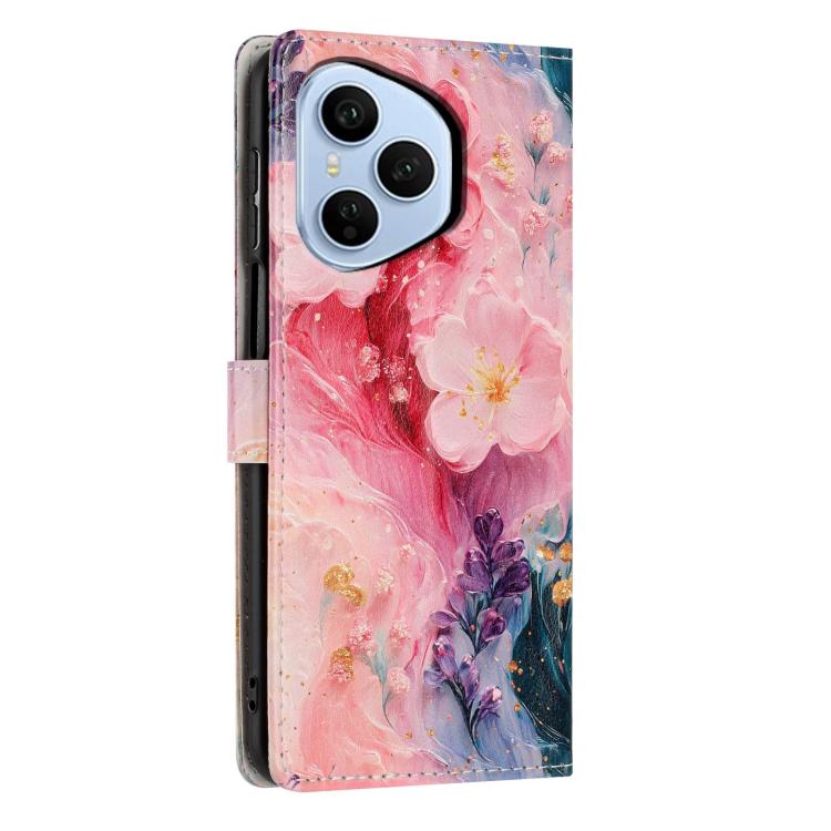 For Honor 400 Pro Global 160.8mm Colorful Painting Vegan Leather Phone Case with Lanyard