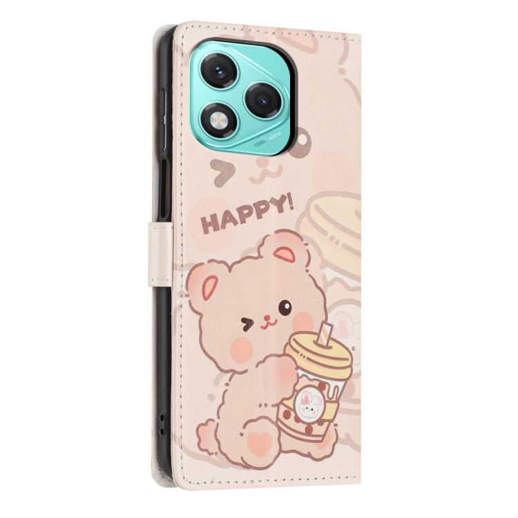 For Honor 400 Lite Global Colorful Painting Vegan Leather Phone Case with Lanyard