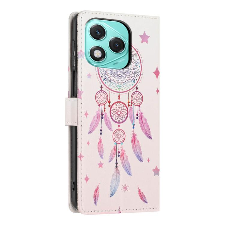 For Honor 400 Lite Global Colorful Painting Vegan Leather Phone Case with Lanyard