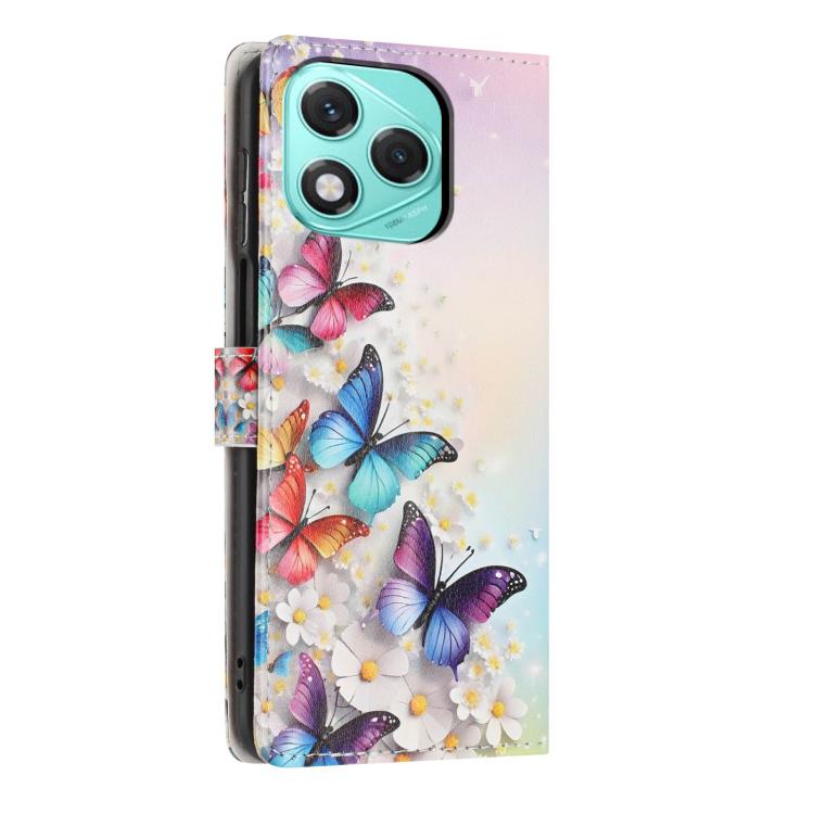 For Honor 400 Lite Global Colorful Painting Vegan Leather Phone Case with Lanyard