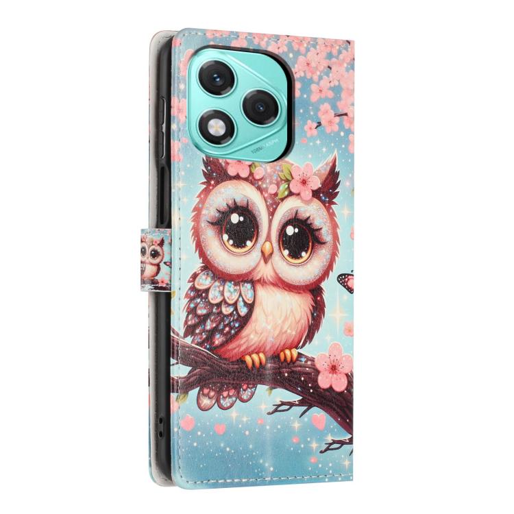 For Honor 400 Lite Global Colorful Painting Vegan Leather Phone Case with Lanyard