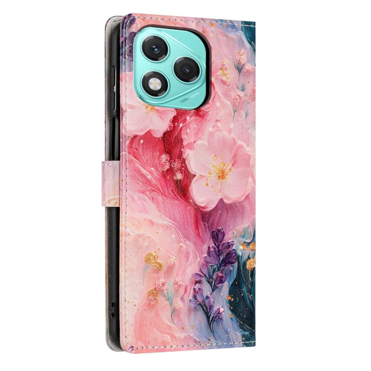 For Honor 400 Lite Global Colorful Painting Vegan Leather Phone Case with Lanyard
