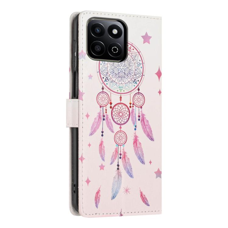 For Honor 200 Smart Colorful Painting Vegan Leather Phone Case with Lanyard