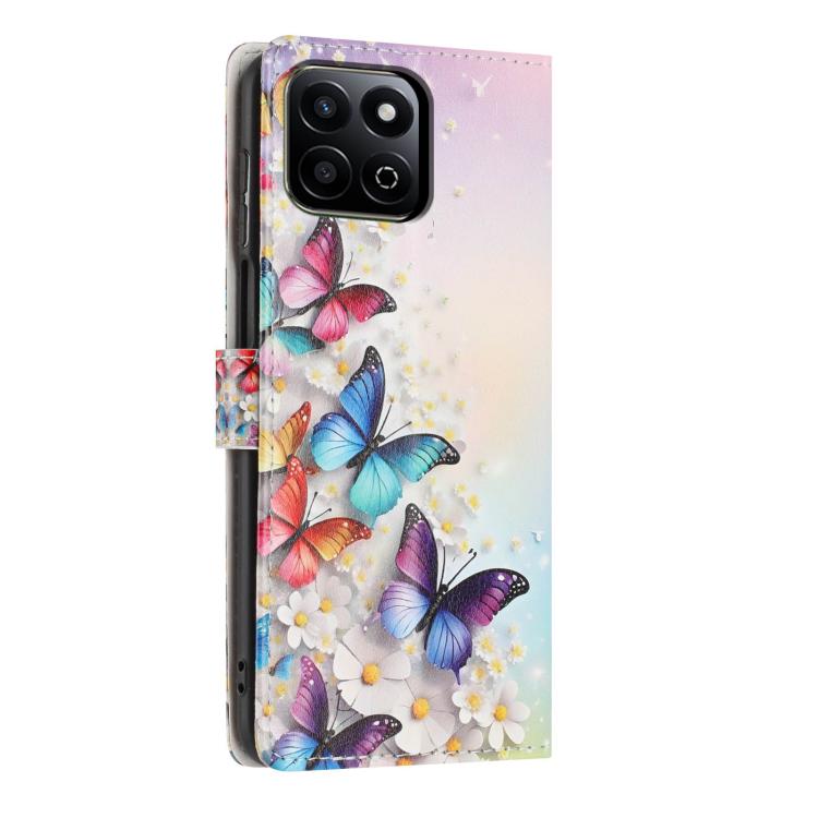 For Honor 200 Smart Colorful Painting Vegan Leather Phone Case with Lanyard