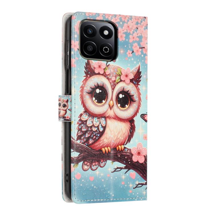 For Honor 200 Smart Colorful Painting Vegan Leather Phone Case with Lanyard