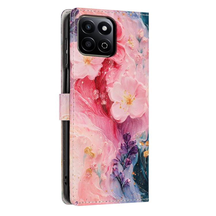 For Honor 200 Smart Colorful Painting Vegan Leather Phone Case with Lanyard