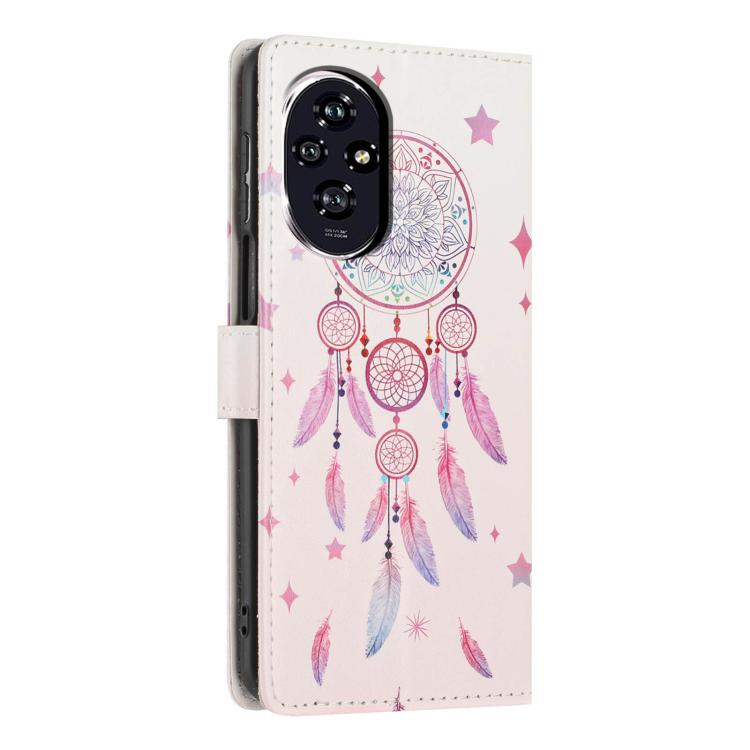 For Honor 200 Colorful Painting Vegan Leather Phone Case with Lanyard