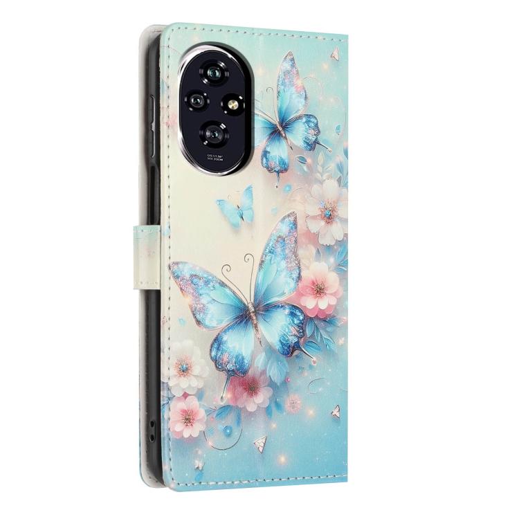For Honor 200 Colorful Painting Vegan Leather Phone Case with Lanyard