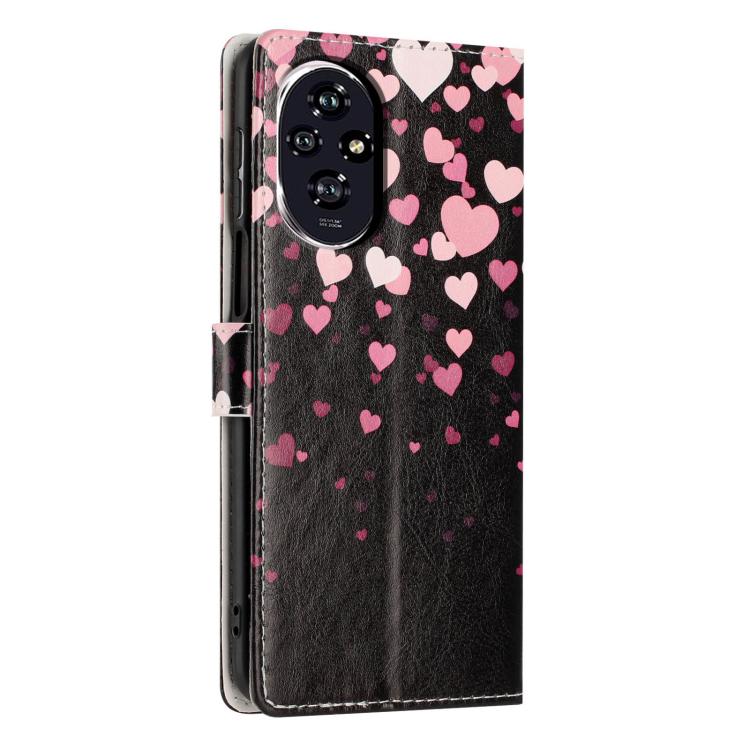 For Honor 200 Colorful Painting Vegan Leather Phone Case with Lanyard