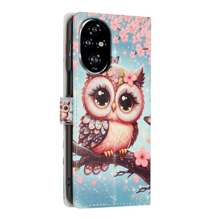 For Honor 200 Pro Colorful Painting Vegan Leather Phone Case with Lanyard