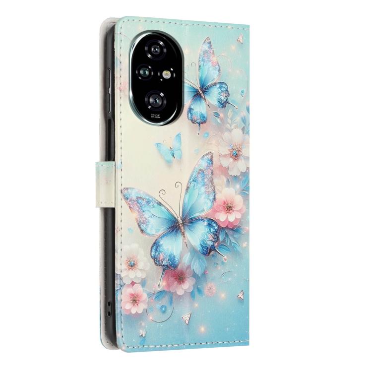 For Honor 200 Pro Colorful Painting Vegan Leather Phone Case with Lanyard