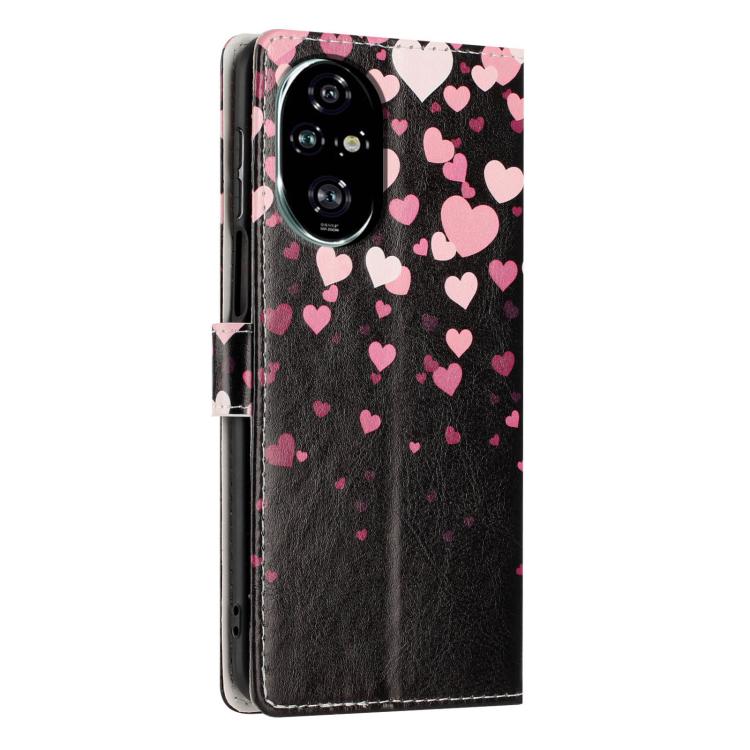 For Honor 200 Pro Colorful Painting Vegan Leather Phone Case with Lanyard