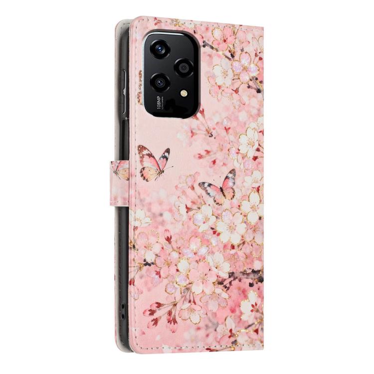For Honor 200 Lite Global Colorful Painting Vegan Leather Phone Case with Lanyard