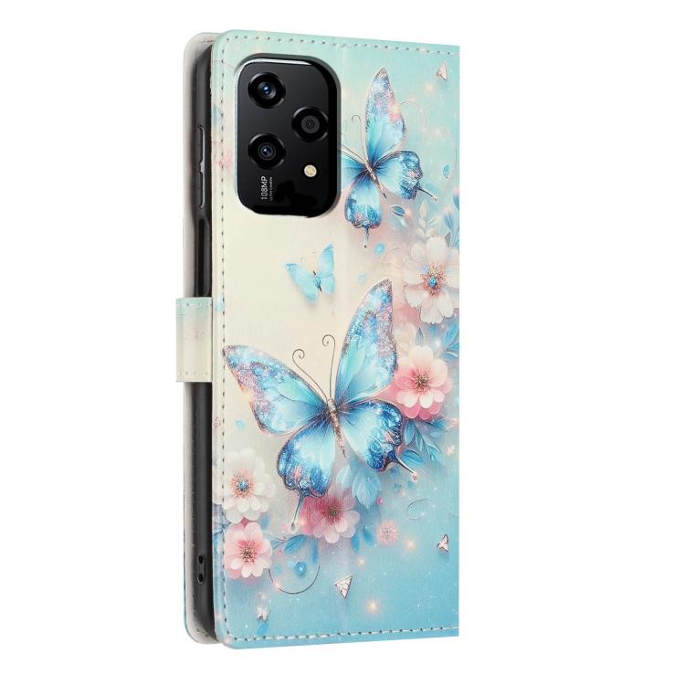 For Honor 200 Lite Global Colorful Painting Vegan Leather Phone Case with Lanyard