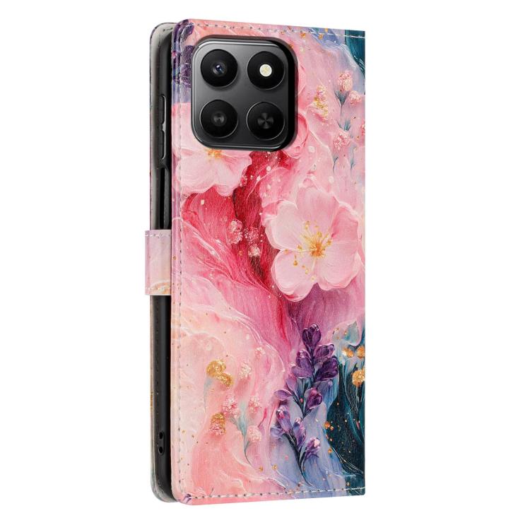 For Honor 200 Lite Global Colorful Painting Vegan Leather Phone Case with Lanyard