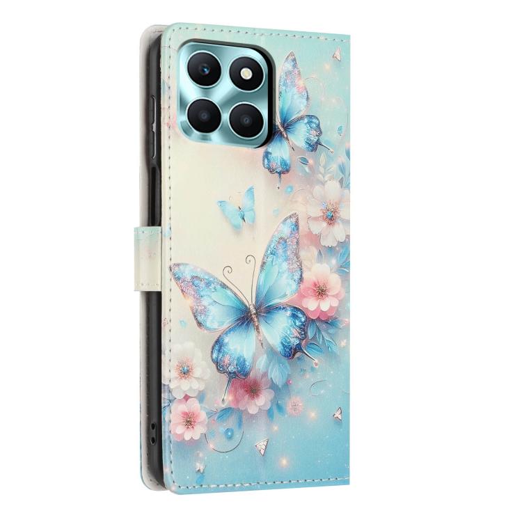 For Honor X6a Colorful Painting Vegan Leather Phone Case with Lanyard