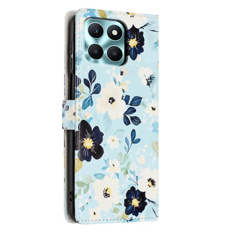 For Honor X6a Colorful Painting Vegan Leather Phone Case with Lanyard