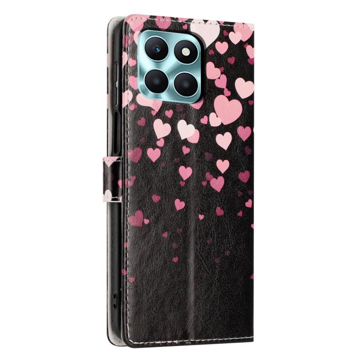 For Honor X6a Colorful Painting Vegan Leather Phone Case with Lanyard