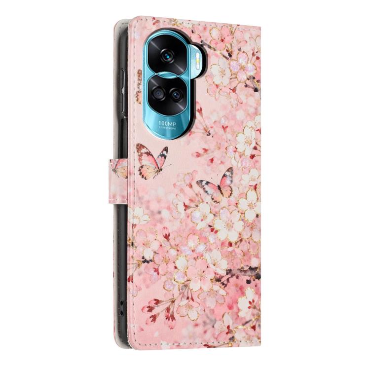 For Honor 90 Lite Colorful Painting Vegan Leather Phone Case with Lanyard