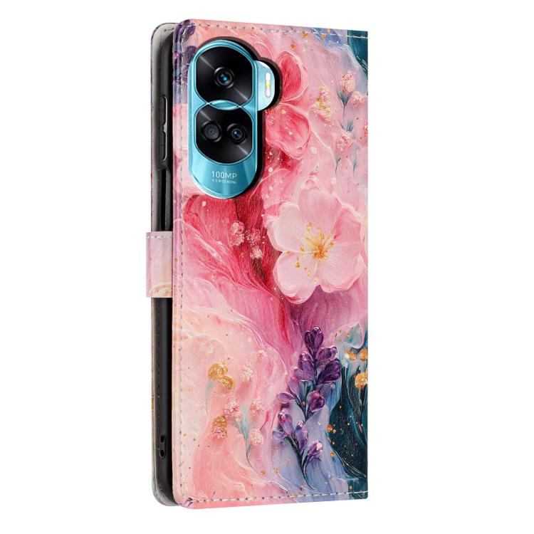 For Honor 90 Lite Colorful Painting Vegan Leather Phone Case with Lanyard