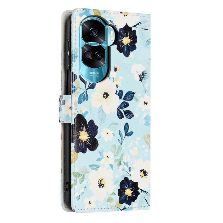 For Honor 90 Lite Colorful Painting Vegan Leather Phone Case with Lanyard