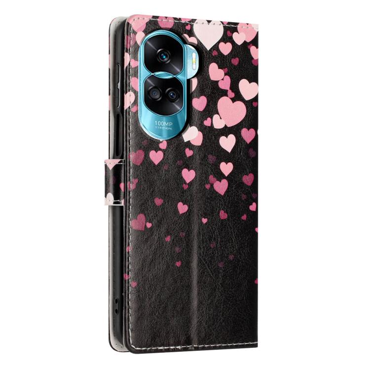For Honor 90 Lite Colorful Painting Vegan Leather Phone Case with Lanyard